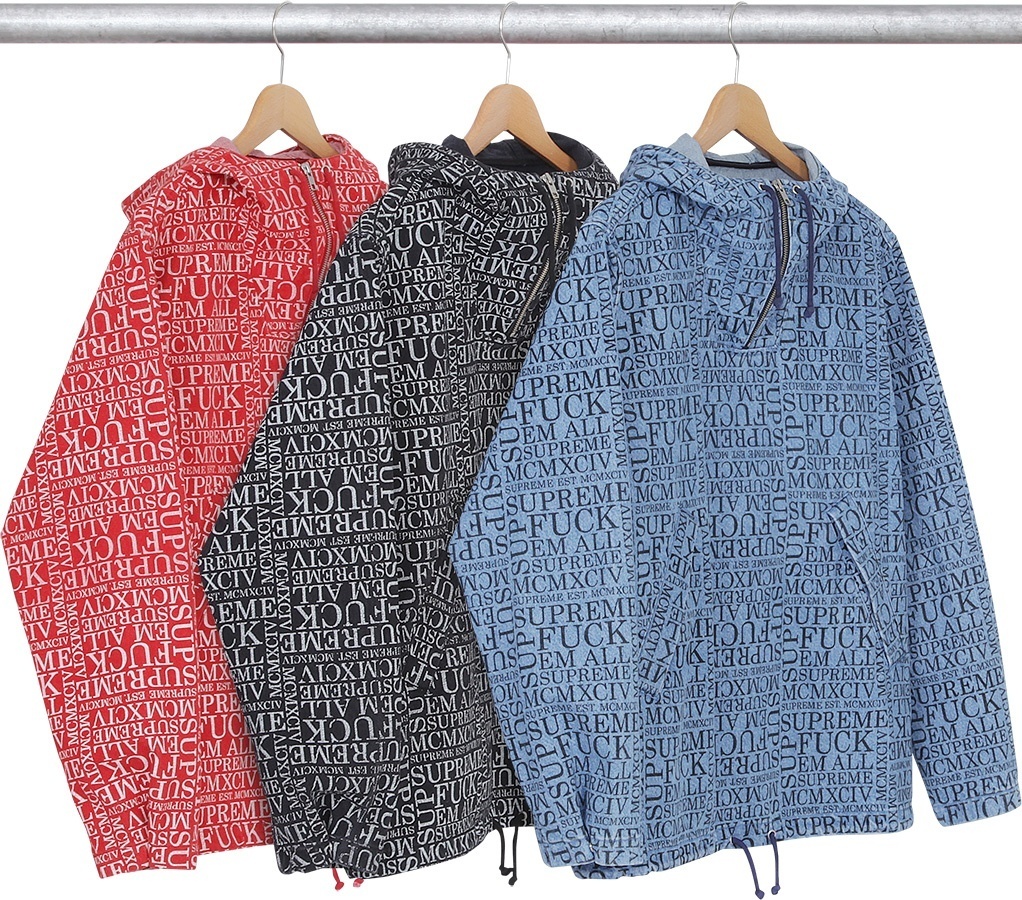 Fuck 'Em All Denim Hooded Pullover